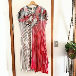 Vintage West German abstract dress house dress 70s